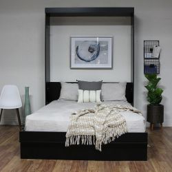 Euro-Table-Bed-Black-Wallbed-Open