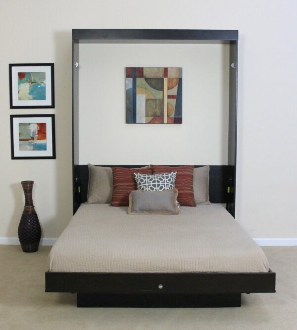 Sonoma murphy bed - bed folded down in espresso