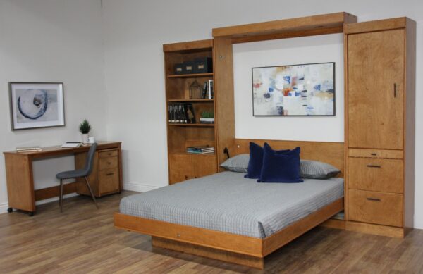 Sonoma murphy bed - bed unfolded with desk