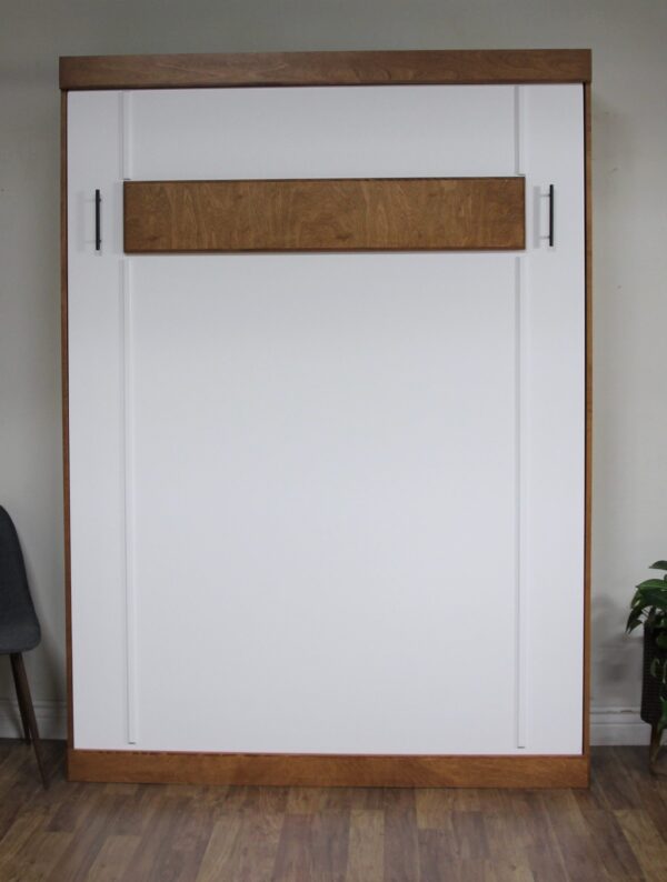 Sonoma murphy bed - two tone white closed