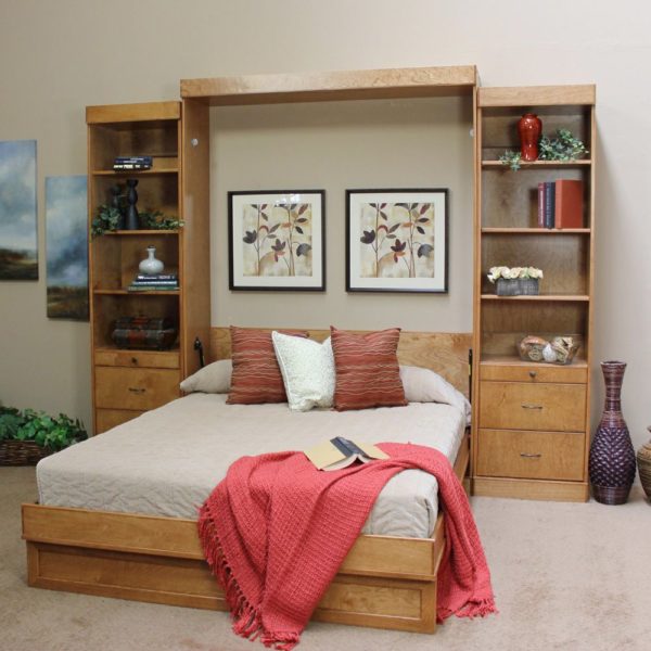 Murphy Bed Tahoe Open with blanket and pillows