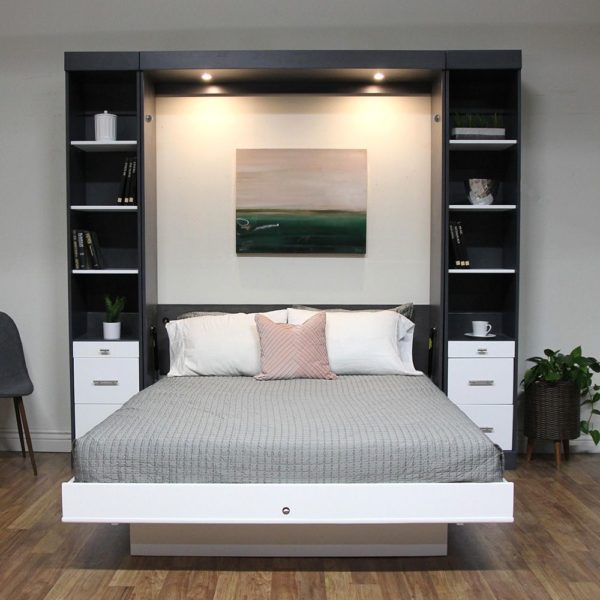 Sonoma Two Toned Wallbed - Black and White open