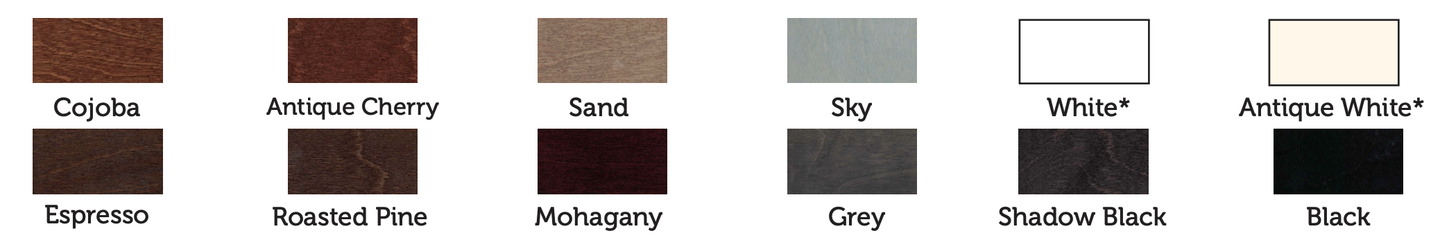 Cabinet Bed Finish Swatches
